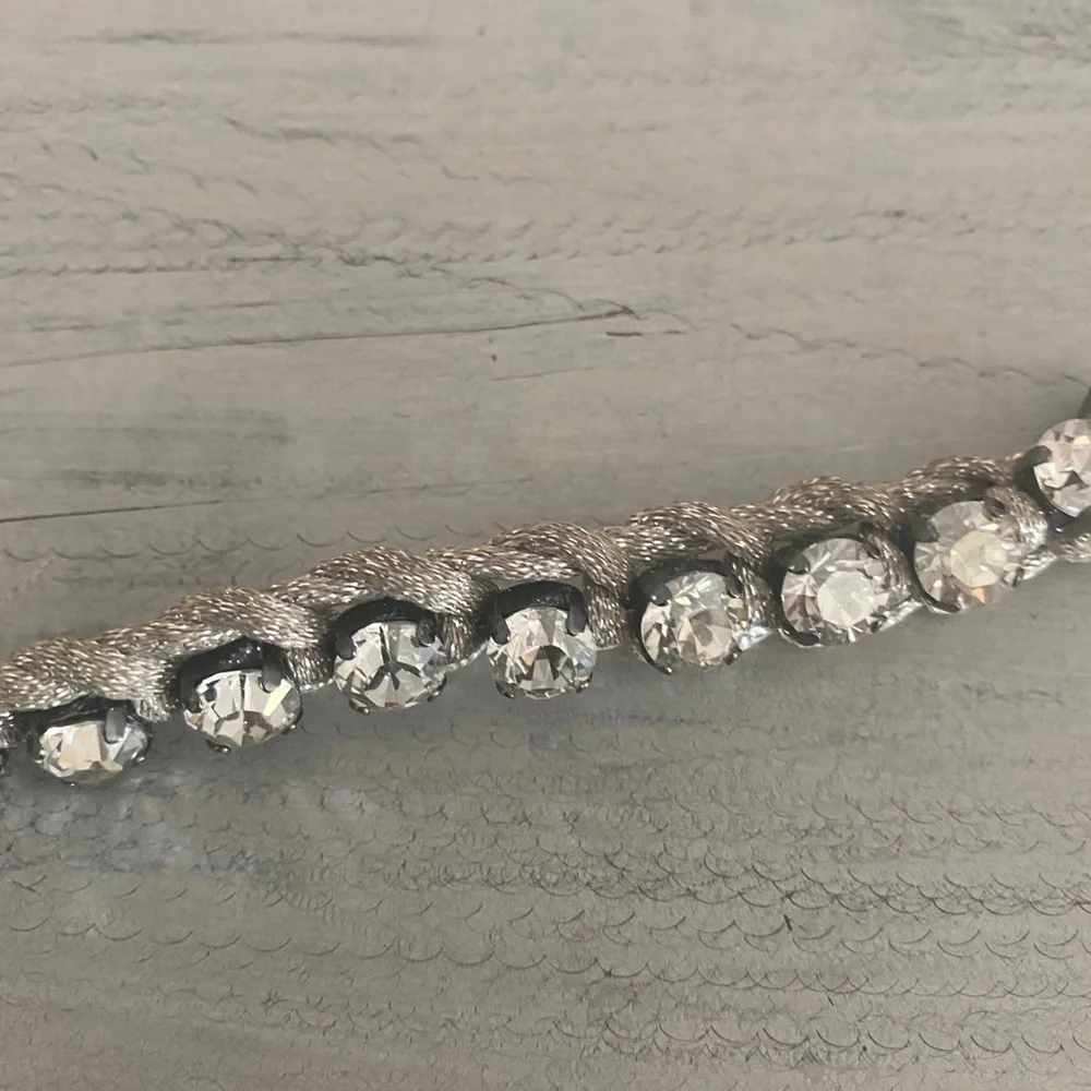Henri Bendel  Snap Gun Metal Chrystal Bracelet​​​​​​​​​ - Picture 7 of 8